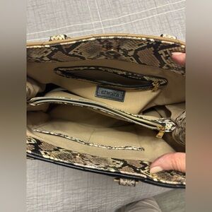 Chicos Brown and Black Snake Print Tote
